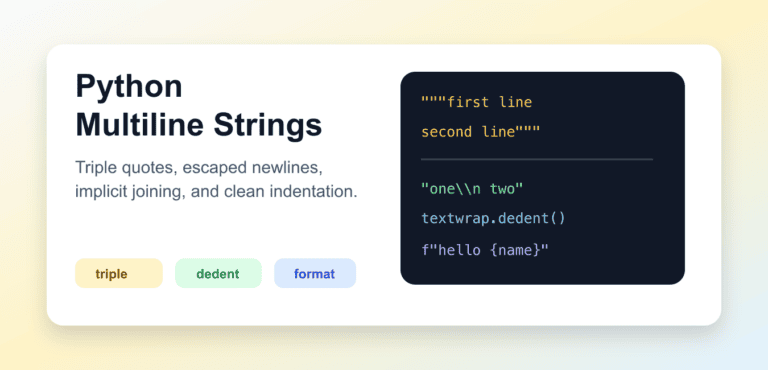 Python Multiline Strings: Triple Quotes, Newlines, and Indentation