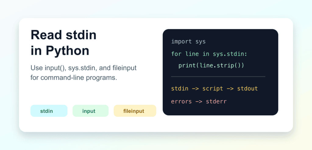 Read stdin in Python: input(), sys.stdin, Pipes, and EOF