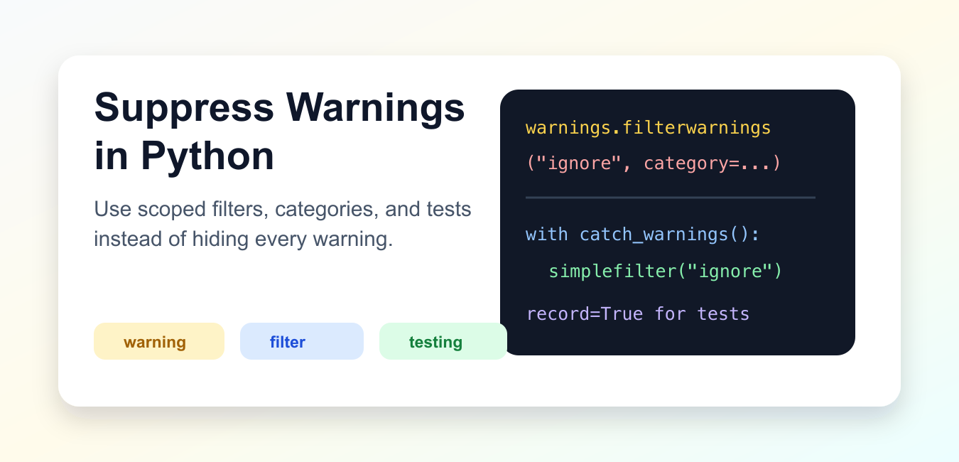 Python suppress warnings guide