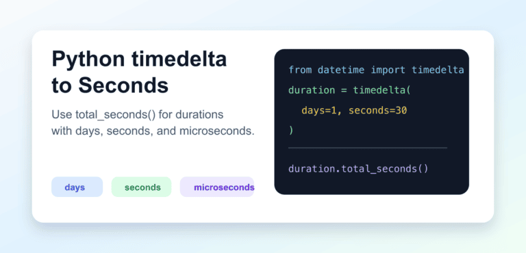 Python timedelta to Seconds: total_seconds() and Units