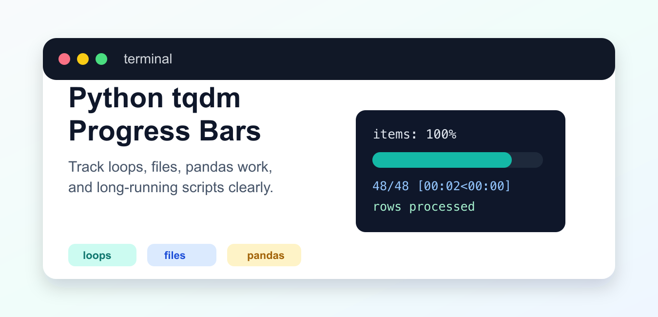 Python tqdm: Progress Bars for Loops, Files, pandas, and CI