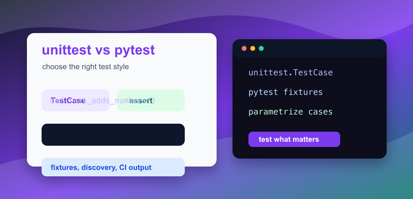 testing python code using unittest - dev community... Python unittest vs pytest: Differences, Fixtures, and Choice
