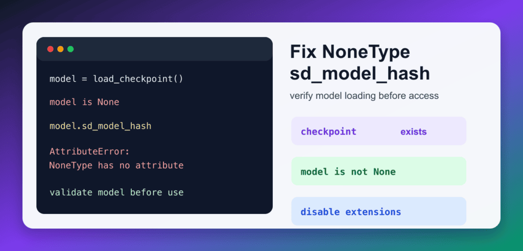 Fix AttributeError: NoneType Has No Attribute sd_model_hash