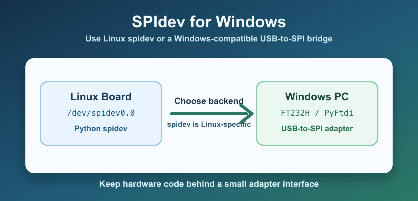 spidev for Windows: PyFtdi, Bridges, and Platform Setup