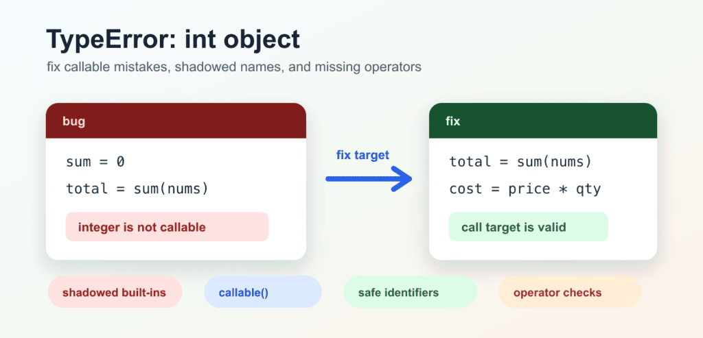Fix TypeError: 'int' Object Is Not Callable in Python