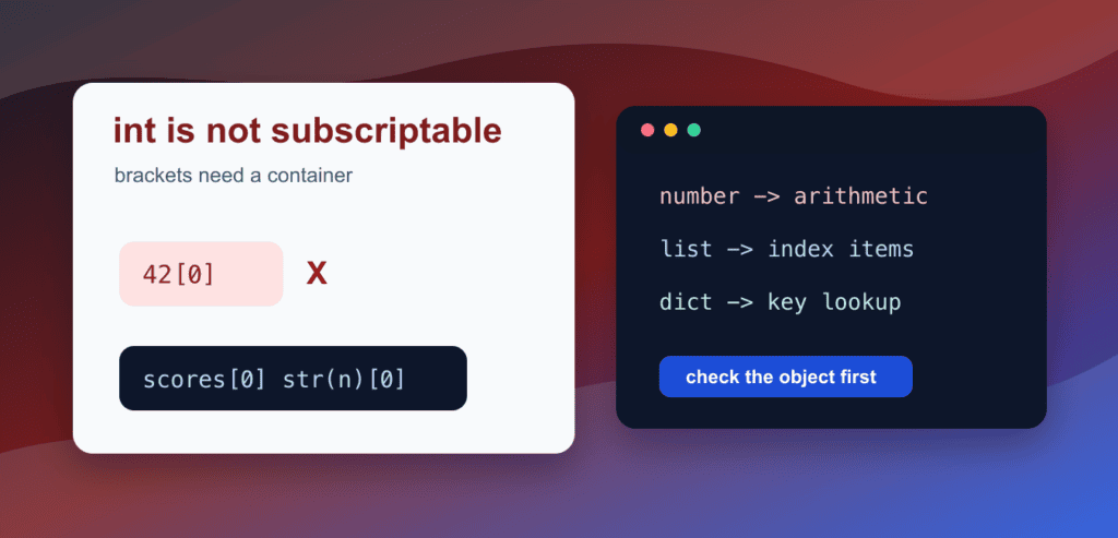 Fix TypeError: 'int' Object Is Not Subscriptable