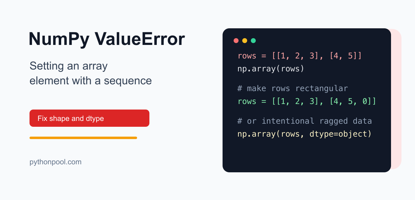 python - matplot numpy valueerror: setting an array... Fix NumPy ValueError: Setting an Array Element with a Sequence