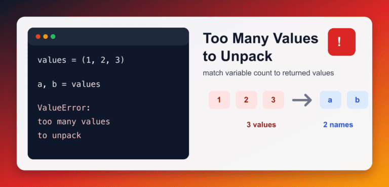ValueError: Too Many Values to Unpack in Python